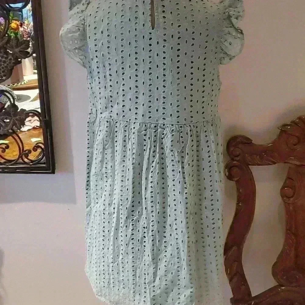 Vanilla bay eyelet green sage dress - Picture 4 of 8